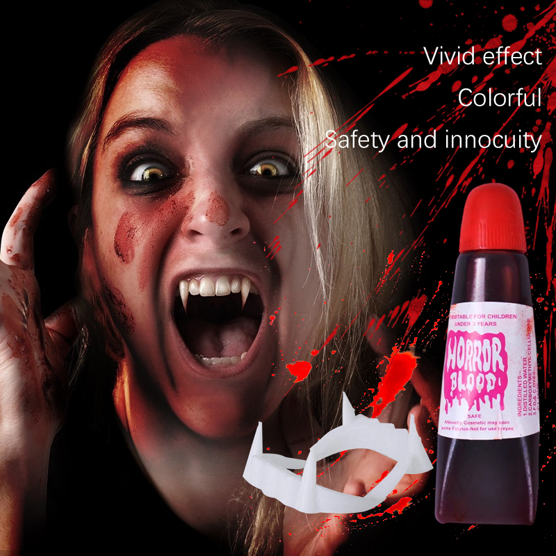 Cosplay Prop Paint - Gigi Palsu Vampir Halloween, Set Plasma