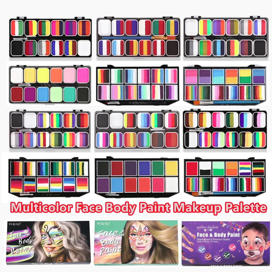 Cosplay Prop Paint - Kit lukis wajah tubuh multiwarna untuk
